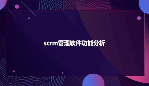 scrm管理软件功能分析
