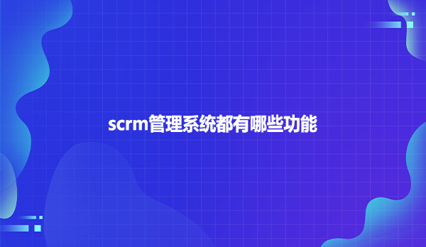scrm管理系统都有哪些功能