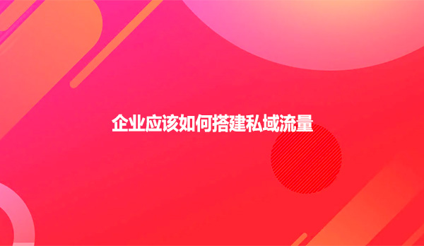企业应该如何搭建私域流量