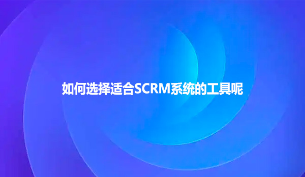 如何选择适合SCRM系统的工具呢