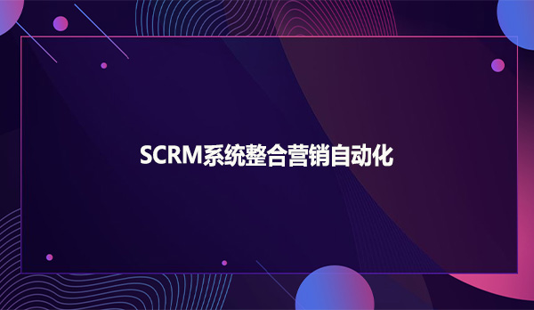 SCRM系统整合营销自动化