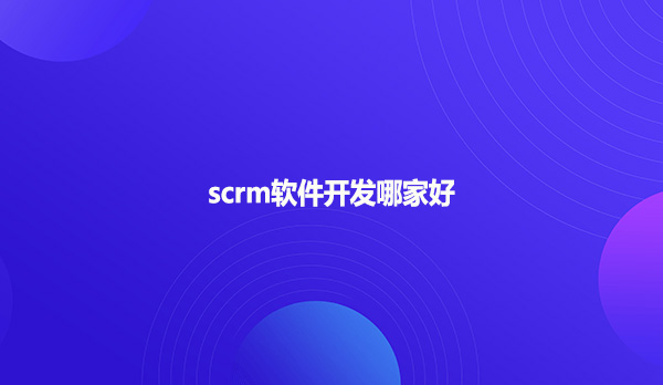 scrm软件开发哪家好